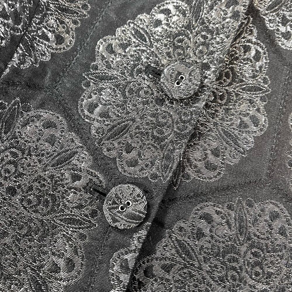 Albert Nipon Vintage Metallic Print Three Button … - image 7